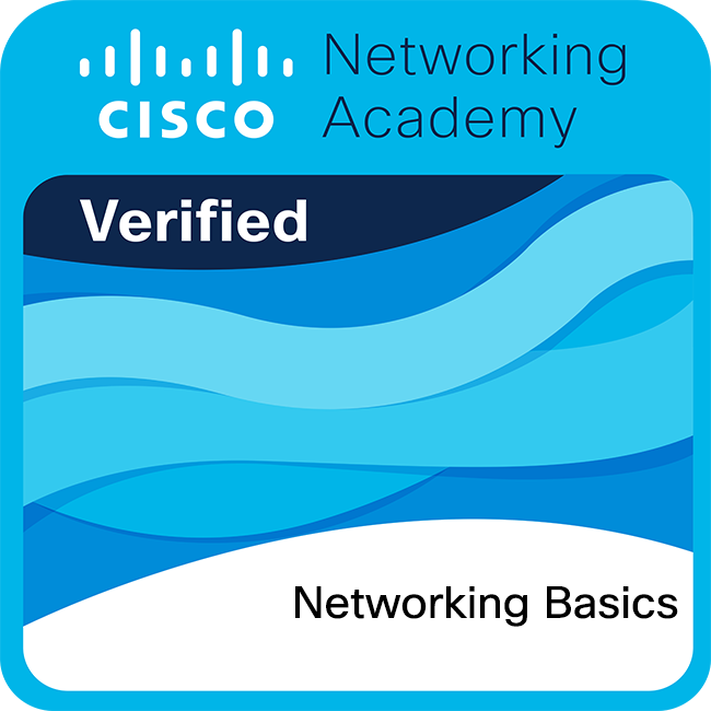 Networking Basics badge issued by Cisco on Credly